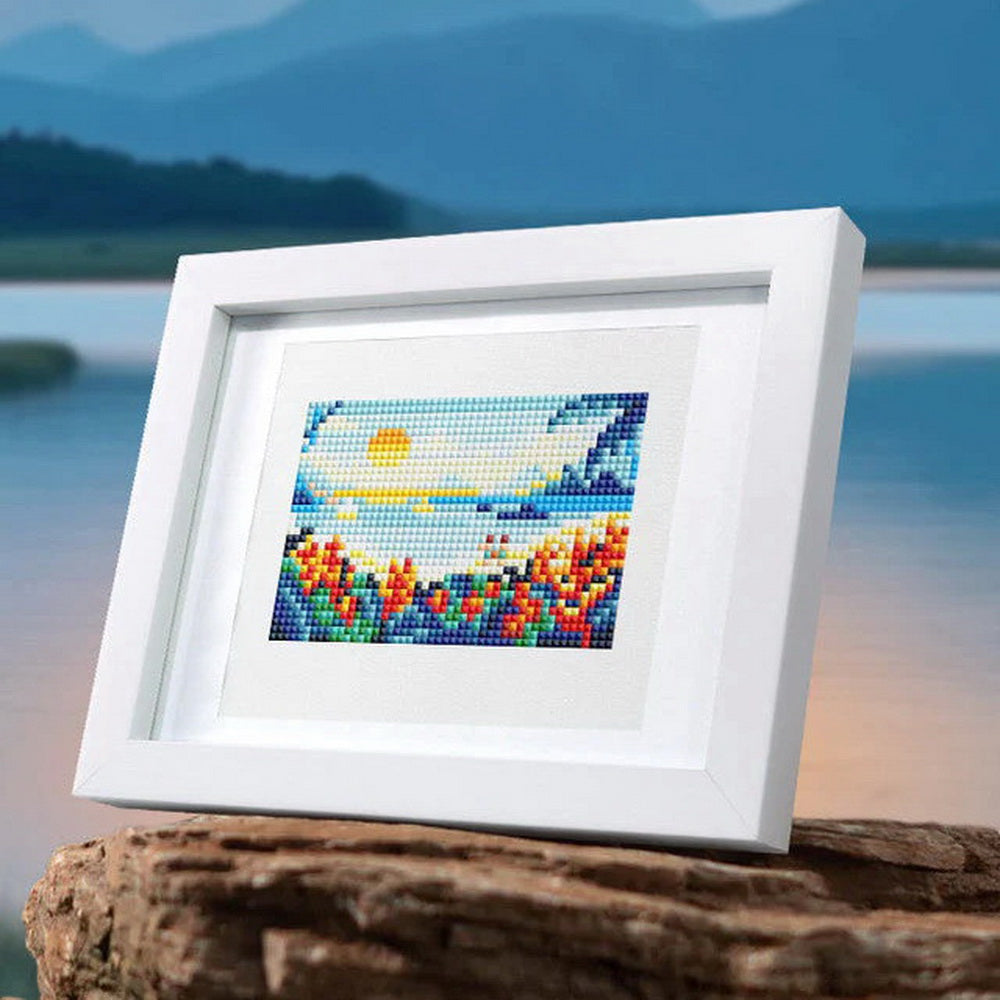 Mini Diamond Painting 6"x8" (2 pieces) - Starry Night and Sun