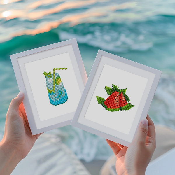 Mini Diamond Painting 6"x8" (2 pieces) - Morning and Evening Scenes