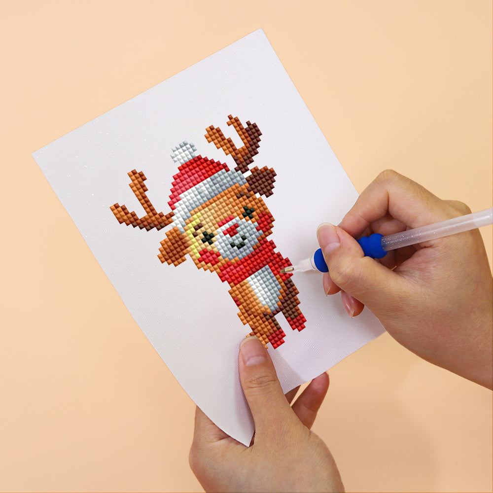 Mini Diamond Painting 6"x8" (2 pieces) - Citrus and Reindeer
