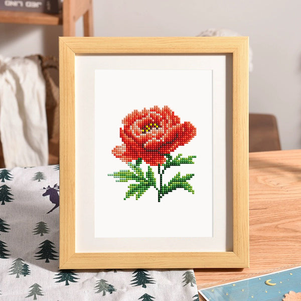 Mini Diamond Painting 6"x8" (2 pieces) - Bird and Rose