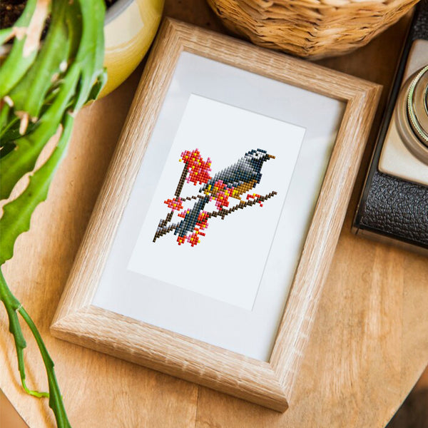 Mini Diamond Painting 6"x8" (2 pieces) - Bird and Rose