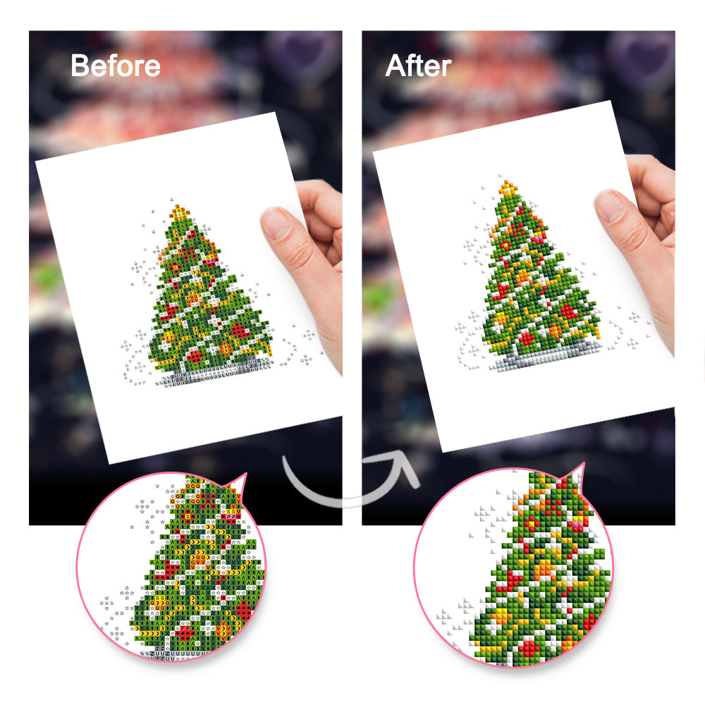 Mini Diamond Painting 6"x8" (2 pieces) - Easter Eggs and Christmas Trees