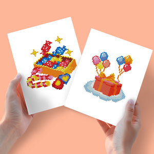 Mini Diamond Painting 6"x8" (2 pieces) - Boxes and Balloons