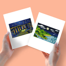 Load image into Gallery viewer, Mini Diamond Painting 6&quot;x8&quot; (2 pieces) - Day and Night Landscapes