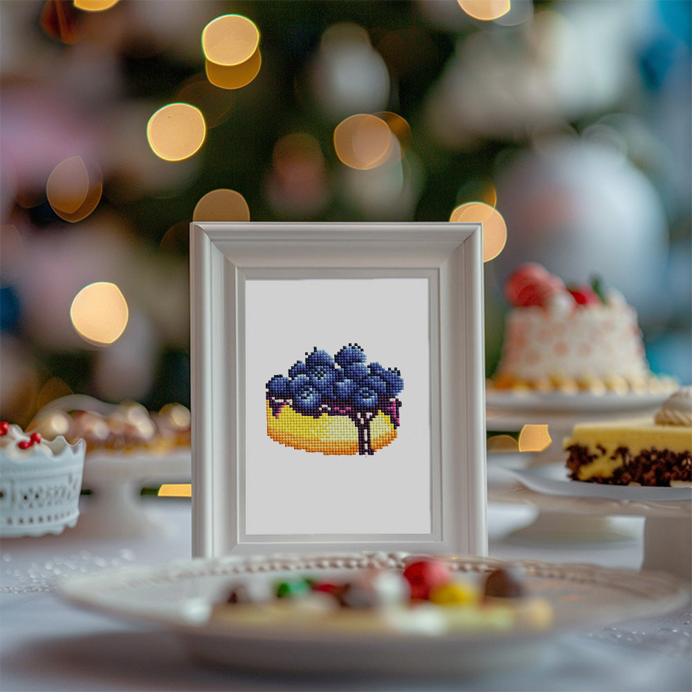 Mini Diamond Painting 6"x8" (2 pieces) - Grapes and Blueberry Tart
