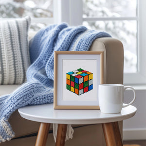 Mini Diamond Painting 6"x8" (2 pieces) - Rubik's Cube and Classic Painting