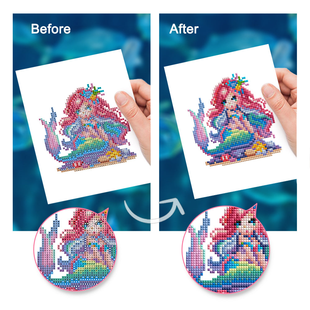 Mini Diamond Painting 6"x8" (2 pieces) - Mermaid's Fantasy Art