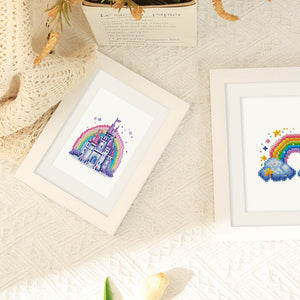 Mini Diamond Painting 6"x8" (2 pieces) - Castle and Rainbow