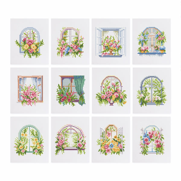 Mini Diamond Painting 3"x5" (12 pieces) - Blooming Floral