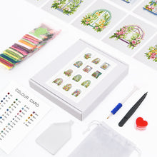 Load image into Gallery viewer, Mini Diamond Painting 3"x5" (12 pieces) - Blooming Floral