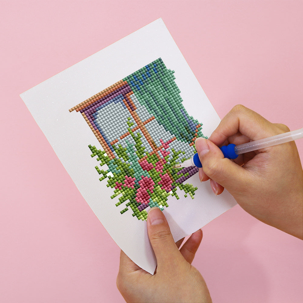 Mini Diamond Painting 3"x5" (12 pieces) - Blooming Floral