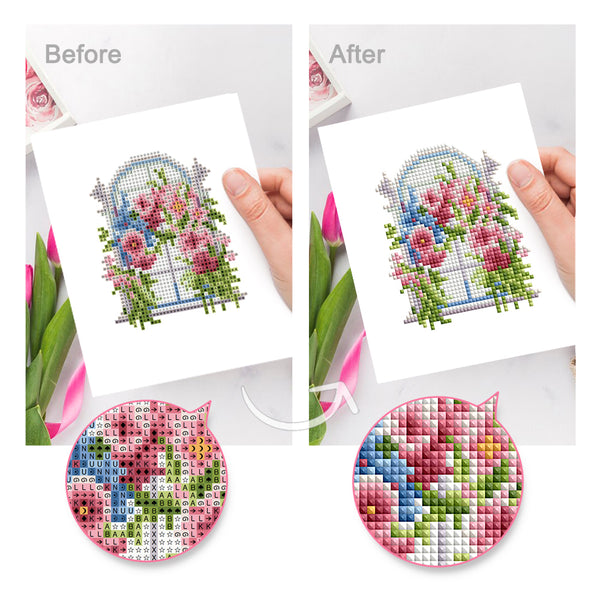 Mini Diamond Painting 3"x5" (12 pieces) - Blooming Floral