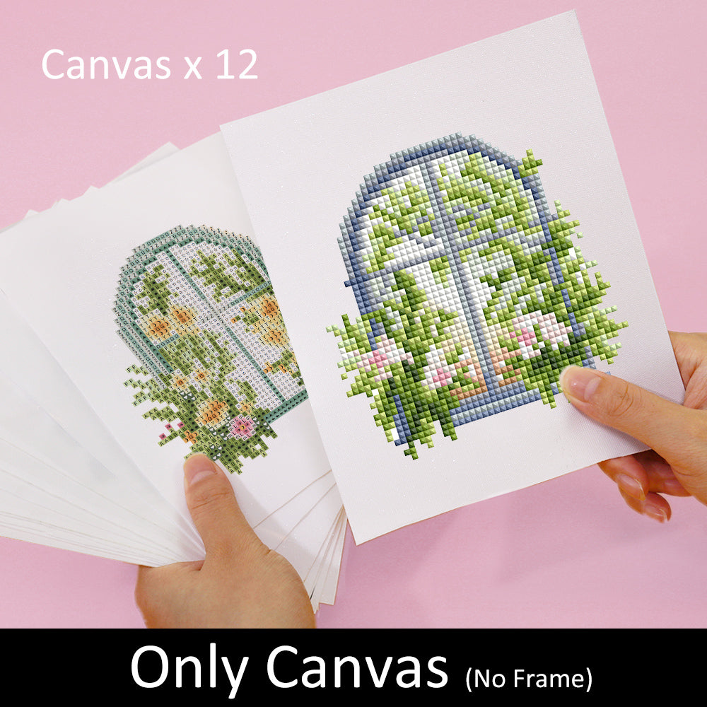 Mini Diamond Painting 3"x5" (12 pieces) - Blooming Floral