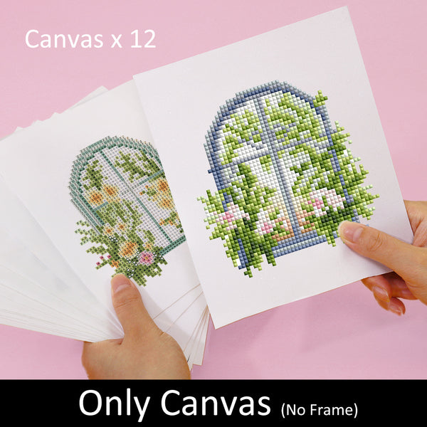 Mini Diamond Painting 3"x5" (12 pieces) - Blooming Floral