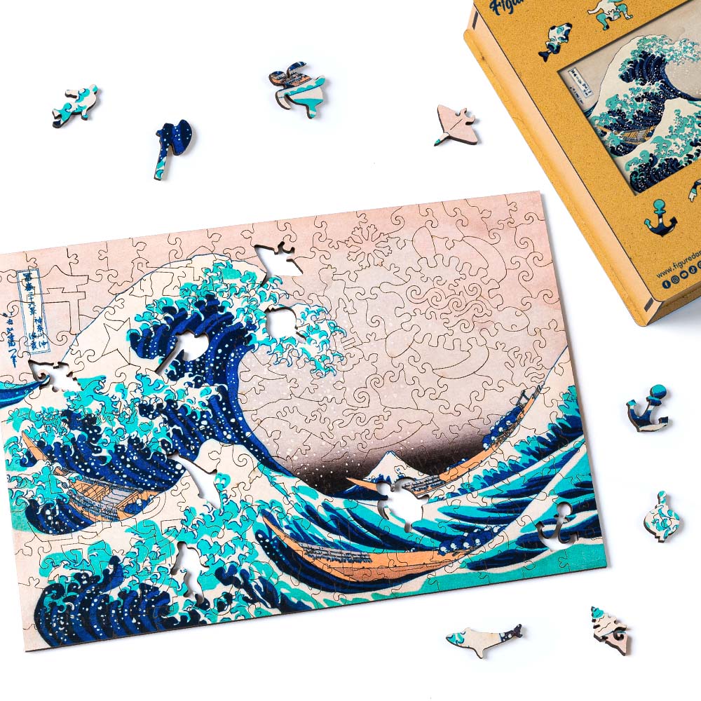 Wooden Puzzle - The Great Wave off Kanagawa by Hokusa