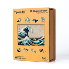 Load image into Gallery viewer, Wooden Puzzle - The Great Wave off Kanagawa by Hokusa