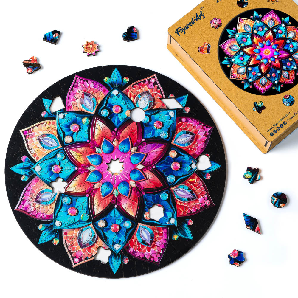 TOHAKU カラフルデザイン Wooden Puzzle - Kaleidoscope Mandala – Figured'Art