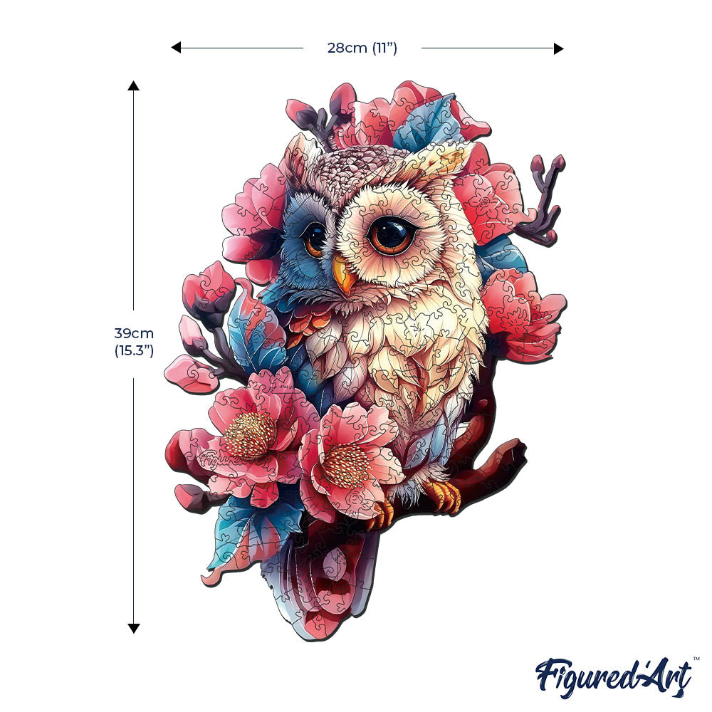 Wooden Puzzle - Floral Owl