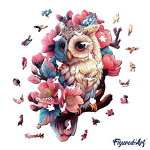 Load image into Gallery viewer, Wooden Puzzle - Floral Owl