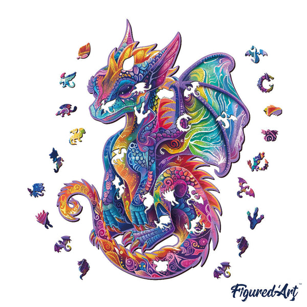 Wooden Puzzle - Vibrant Dragon
