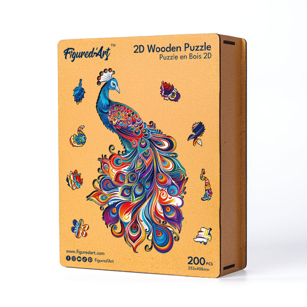 Wooden Puzzle - Peacock