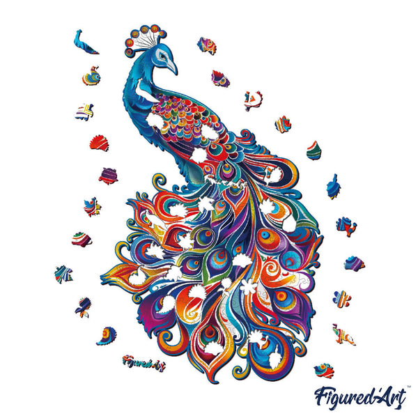 Wooden Puzzle - Peacock