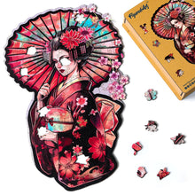 Load image into Gallery viewer, Wooden Puzzle - Geisha with Parasol