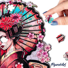 Load image into Gallery viewer, Wooden Puzzle - Geisha with Parasol