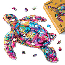 Load image into Gallery viewer, Wooden Puzzle - Colorful Sea Turtle