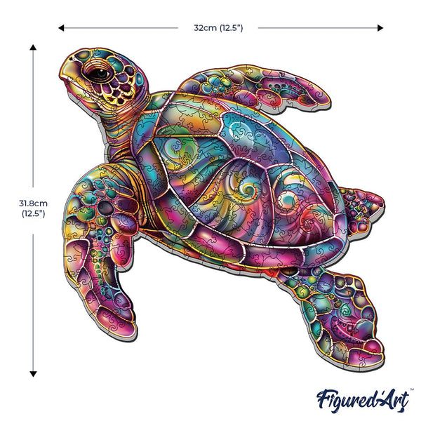 Wooden Puzzle - Colorful Sea Turtle
