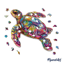 Load image into Gallery viewer, Wooden Puzzle - Colorful Sea Turtle