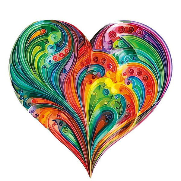 Wooden Puzzle - Colorful Heart – Figured'Art