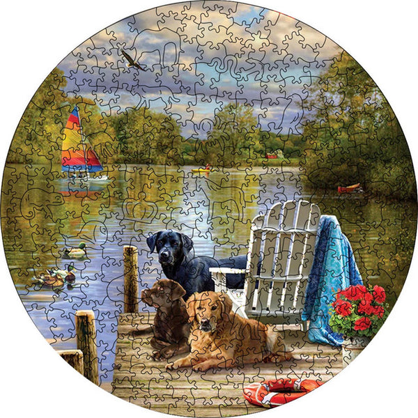 Wooden Puzzle - Dogs by the Lake