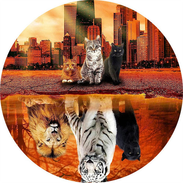 Wooden Puzzle - Small and Big Cats