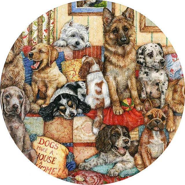 Wooden Puzzle - Dog Couch Critters