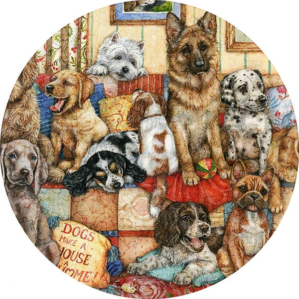 Wooden Puzzle - Dog Couch Critters