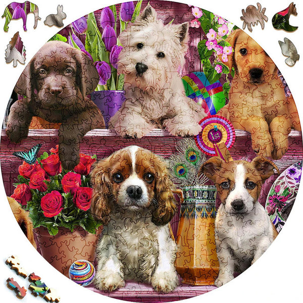 Wooden Puzzle - Puppy Block Party
