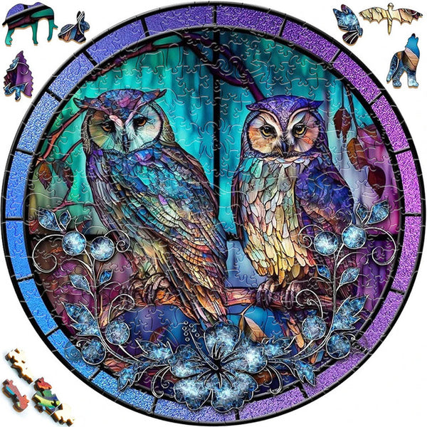 Wooden Puzzle - Owls of the Night