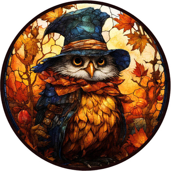 Wooden Puzzle - Witch Owl