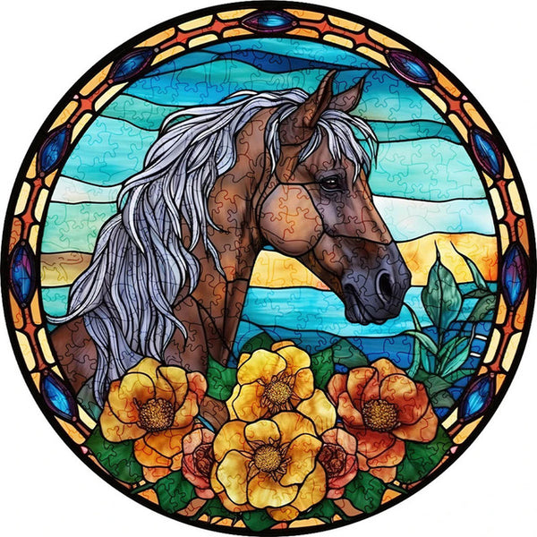 Wooden Puzzle - Flowers for a Stallion