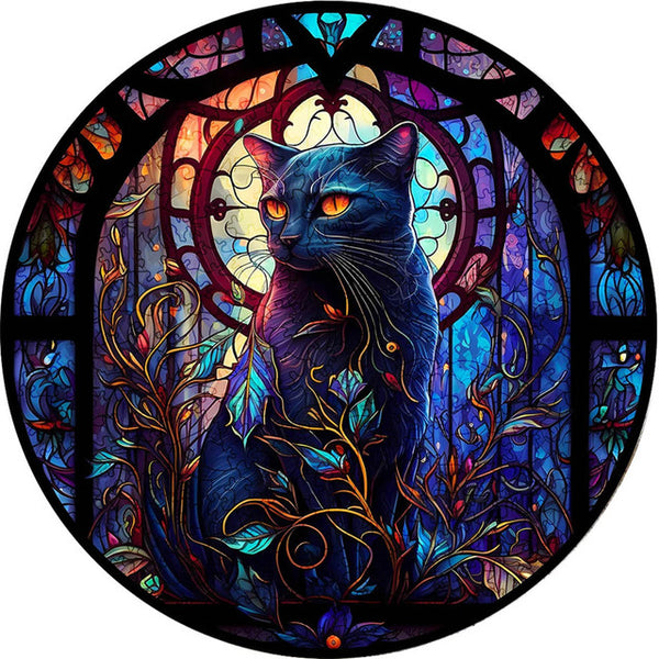 Wooden Puzzle - Midnight Cat's Shadow