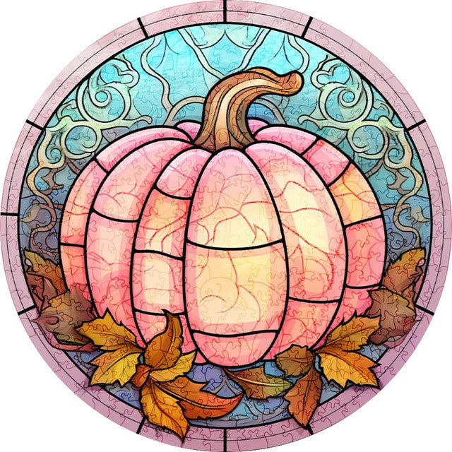 Wooden Puzzle - Light Pink Pumpkin