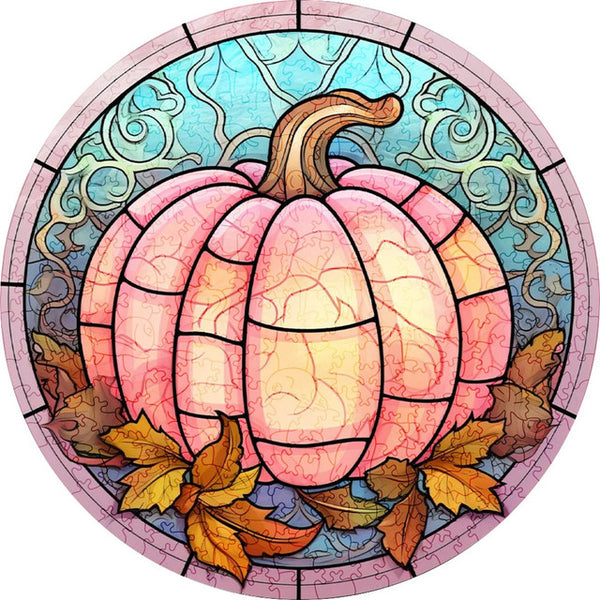 Wooden Puzzle - Light Pink Pumpkin