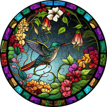 Load image into Gallery viewer, Wooden Puzzle - Hummingbird and Wilted Flower