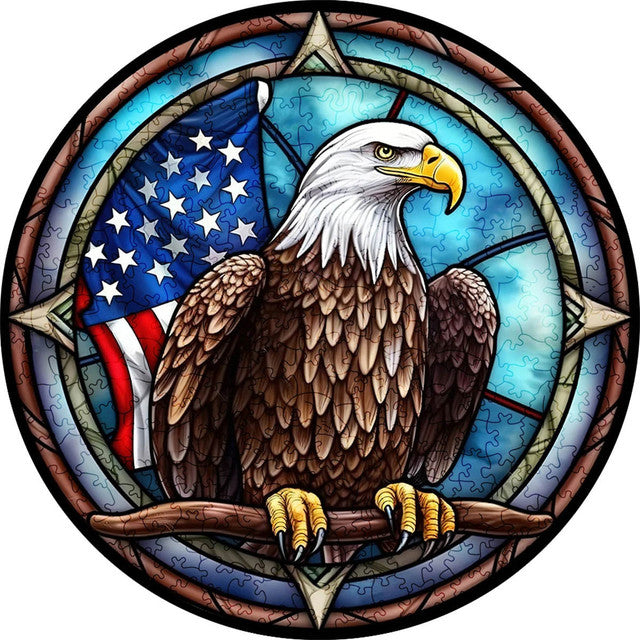 Wooden Puzzle - Patriotic Eagle