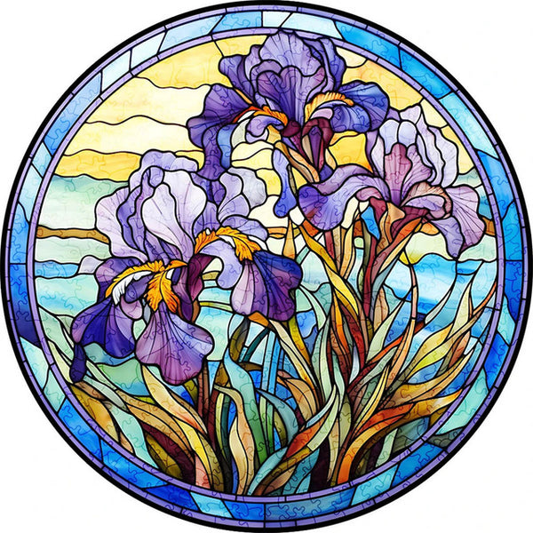 Wooden Puzzle - Purple Irises
