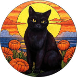 Wooden Puzzle - Black Cat at Sunset