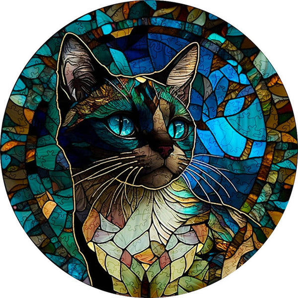 Wooden Puzzle - Blue-Eyed Cat