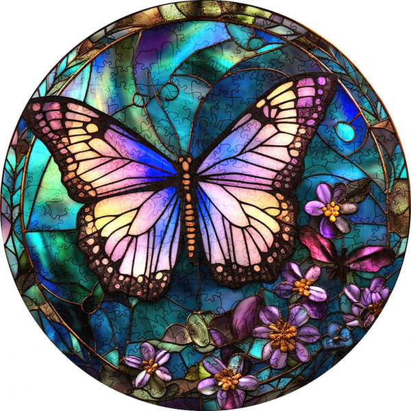 Wooden Puzzle - Pretty Purple Butterfly