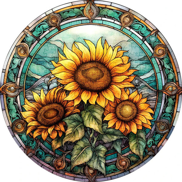 Wooden Puzzle - Sunflowers